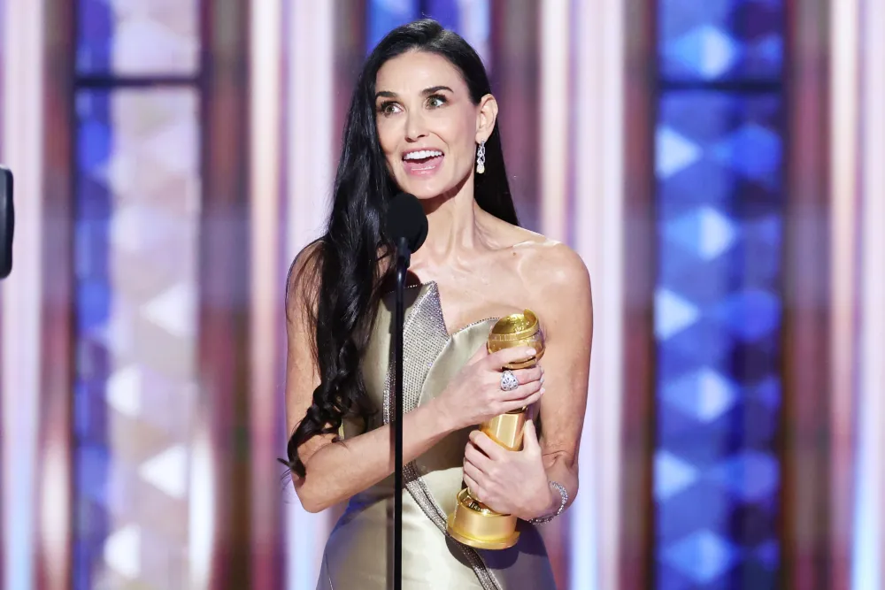 Demi Moore takes home Golden Globe for 'The Substance,' her first major acting award