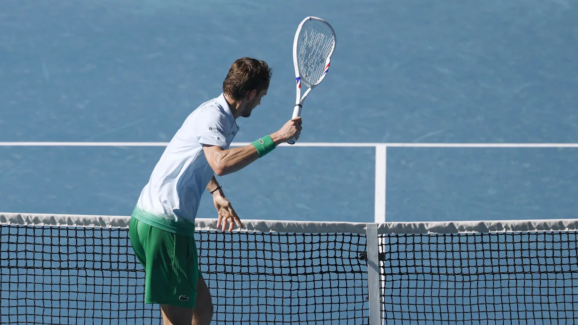 Tennis star Daniil Medvedev destroys a camera in outburst during tough Australian Open victory